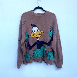 Empty Reference Cash Daffy Duck Knit Sweater